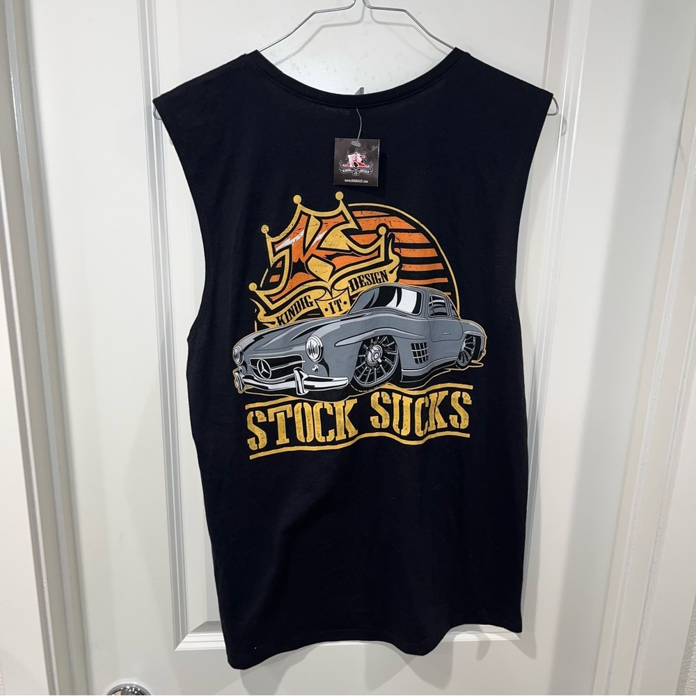 New Kindig it design Black custom Mercedes Graphic Sleeveless T-Shirt men size M